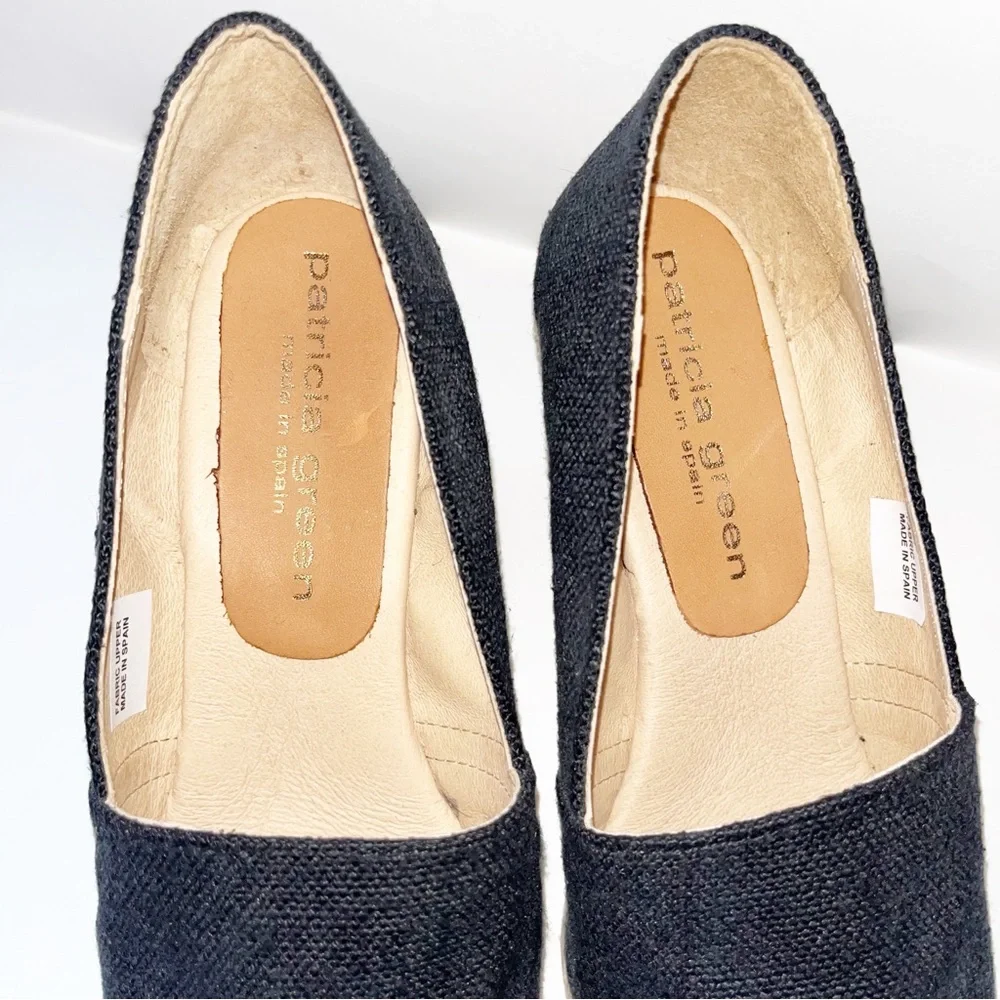 Patricia Green Mallorca Wedge Espadrilles Sz 6 Square Toe Casual Comfort Linen